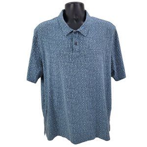 L.L.Bean Slightly Fitted Polo Shirt Mens Size XL‎ Blue Chest Pocket Short Sleeve